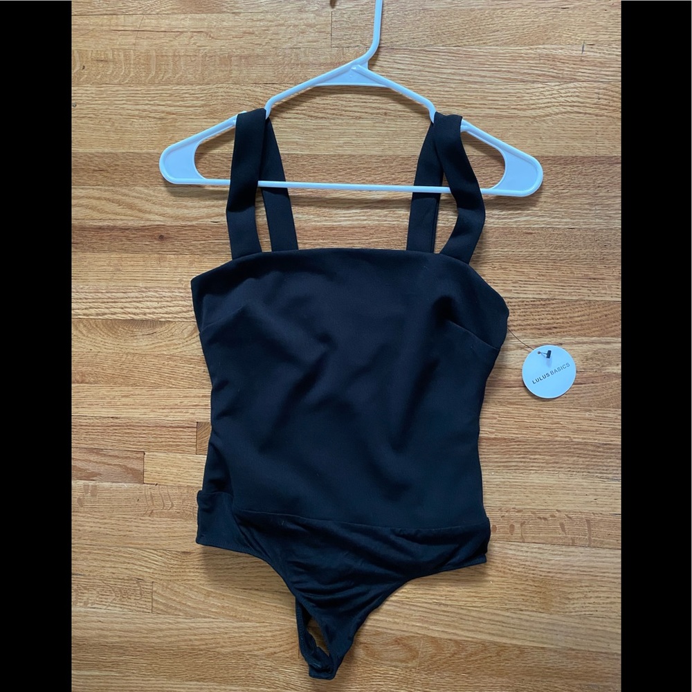 Black lulu’s square neck thong bodysuit w/tag